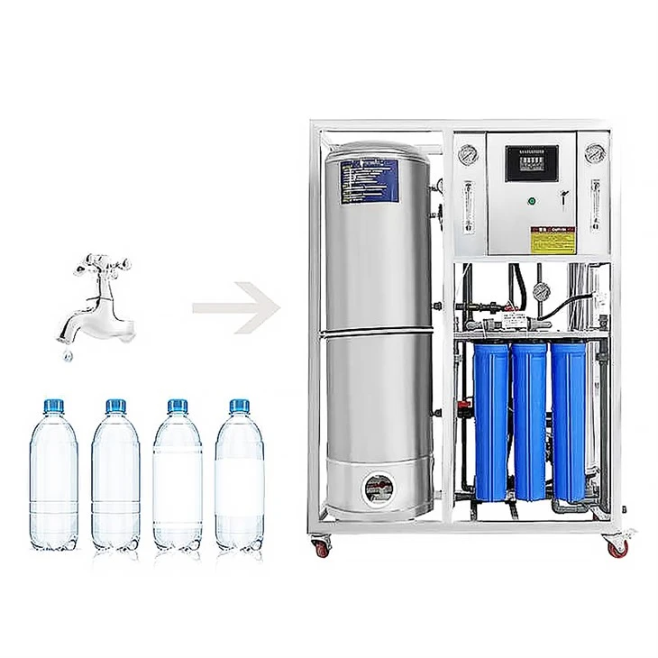 250LPH/500LPH औद्योगिक रिवर्स ऑस्मोसिस जल शोधन उपकरण